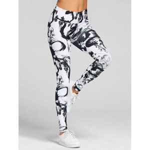 MARBLE ABSTRACT TIGHTS: Black/White - Various Sizes